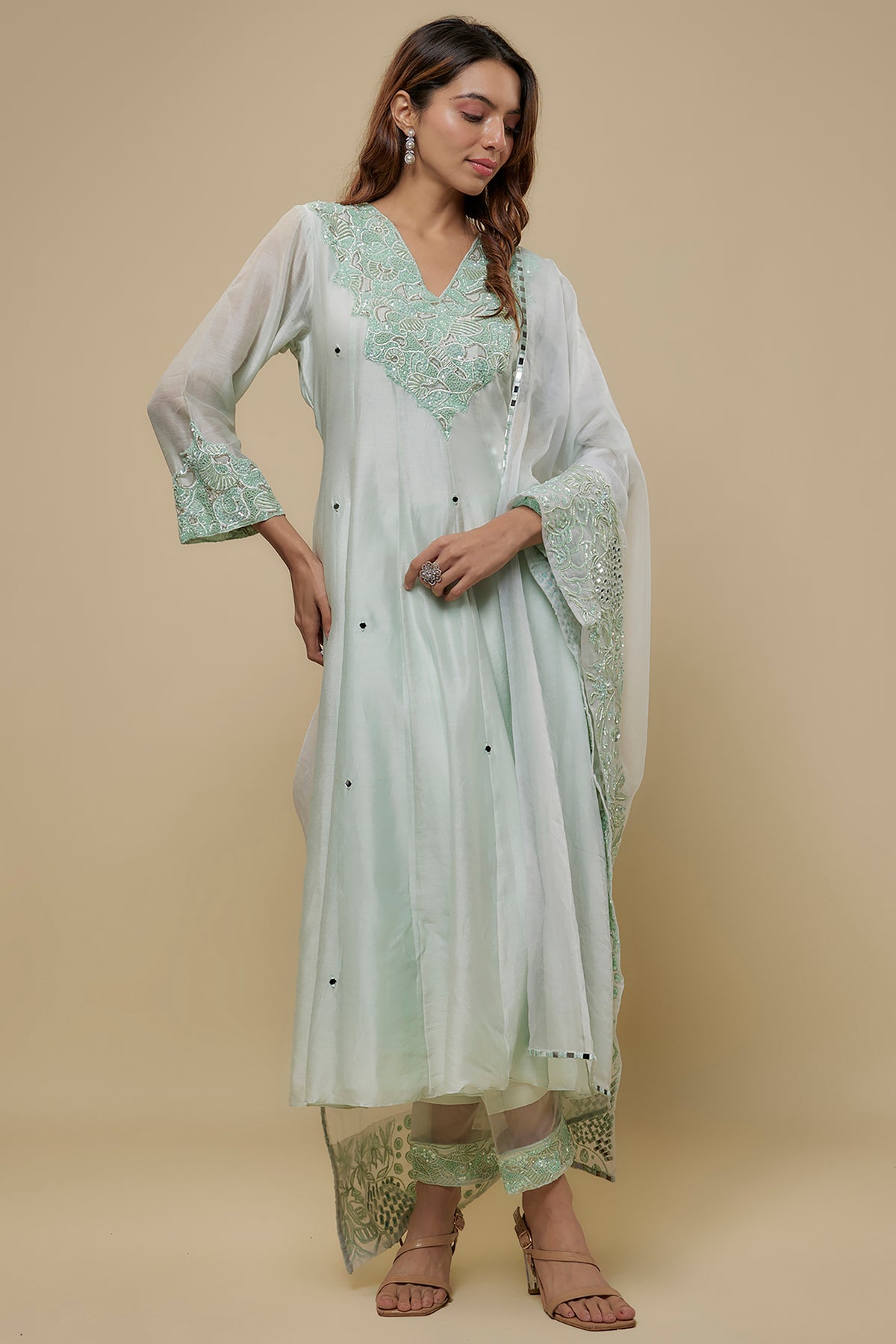Layered Anarkali set
