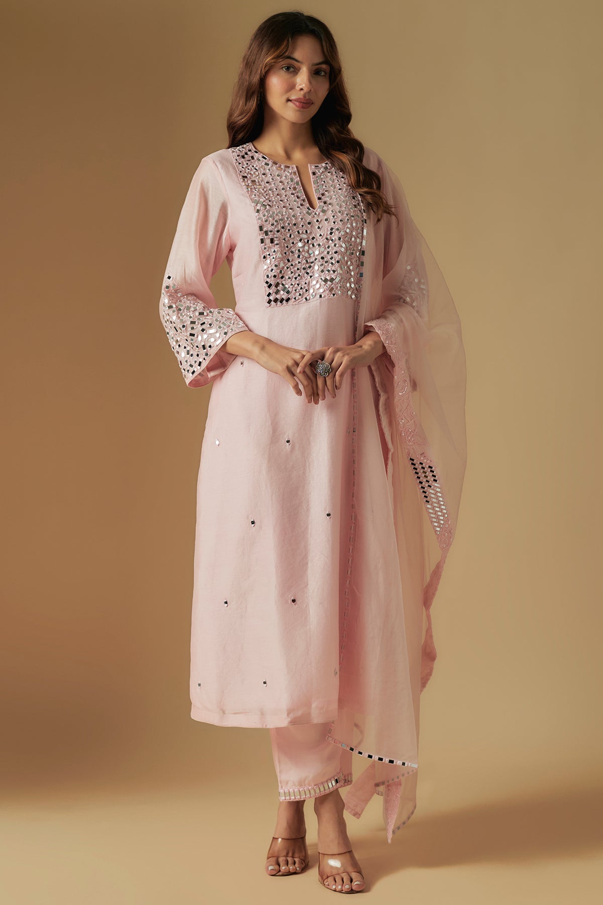 Fable Baby pink Kurta Set