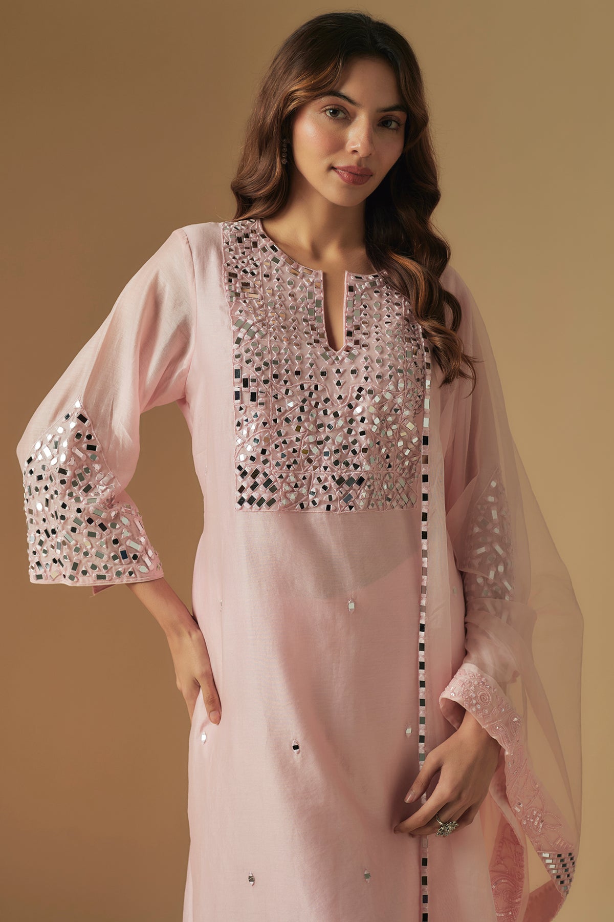 Fable Baby pink Kurta Set