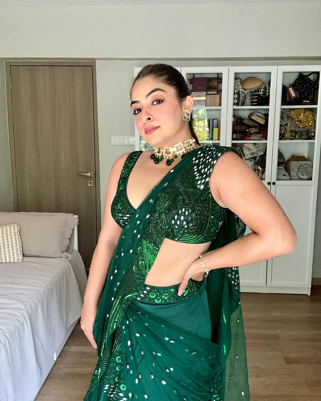Gurleen Gambhir in Wave Pre Draped Saree