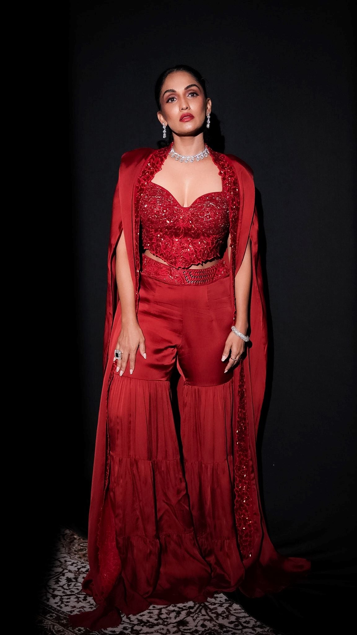 Shrima Rai in Pepper Sharara Set