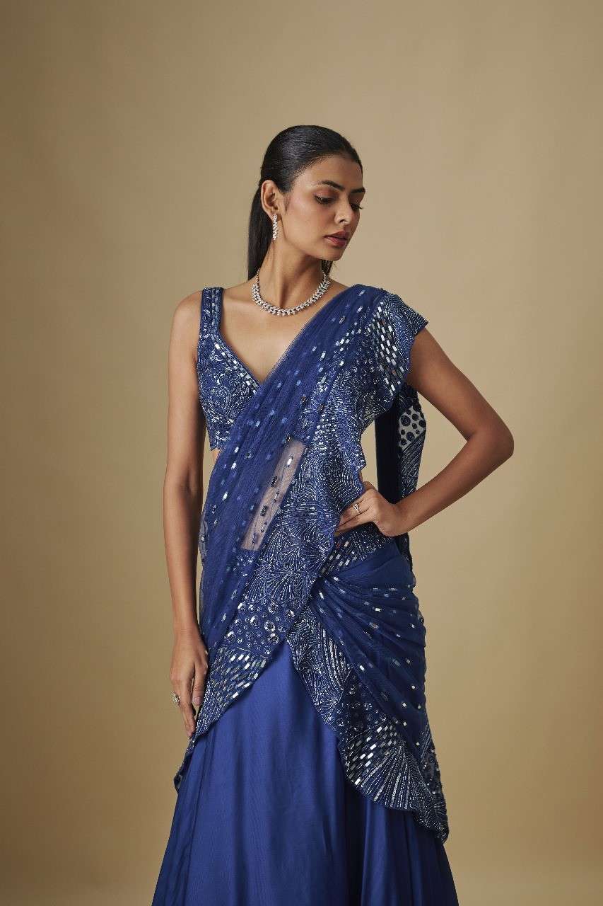 OCEANA DRAPE SAREE SET