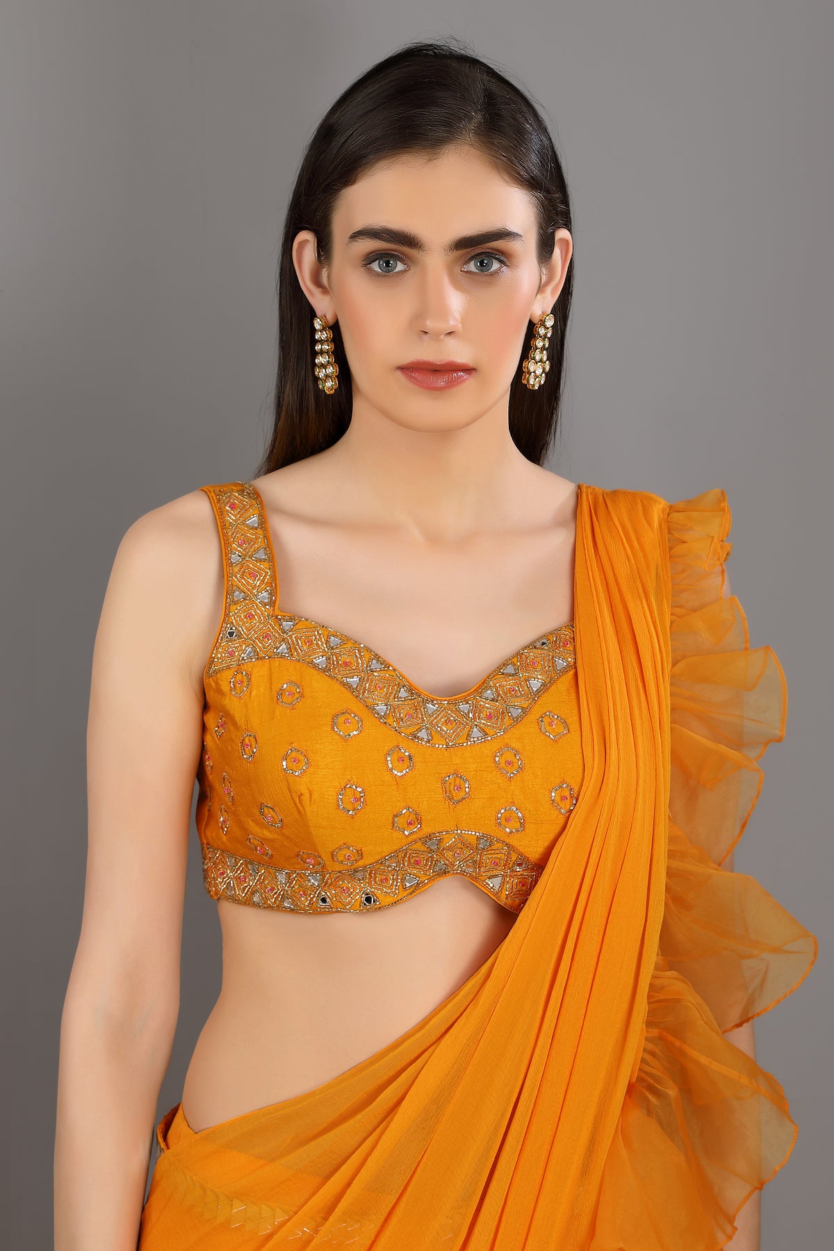 Shezan Pre Draped Saree
